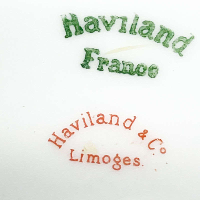 Haviland Limoge Burnt Orange Floral Fluted Bowl
