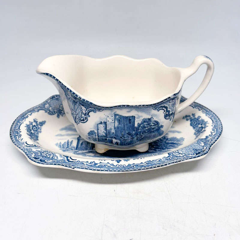 Johnson Brothers Old Britain Castles Gravy Boat and Underplate