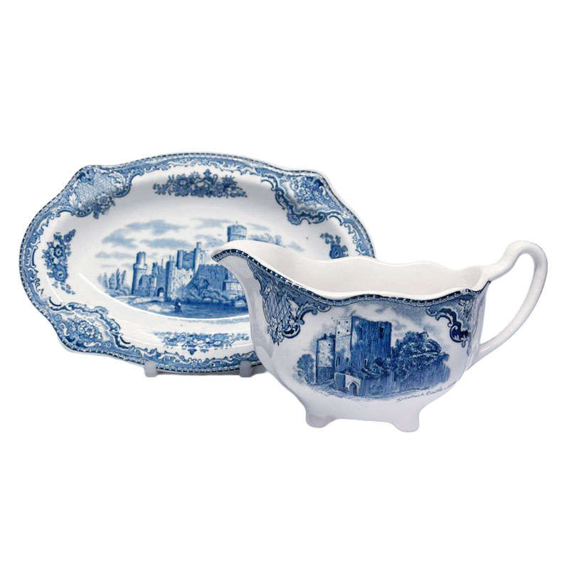 Johnson Brothers Old Britain Castles Gravy Boat and Underplate