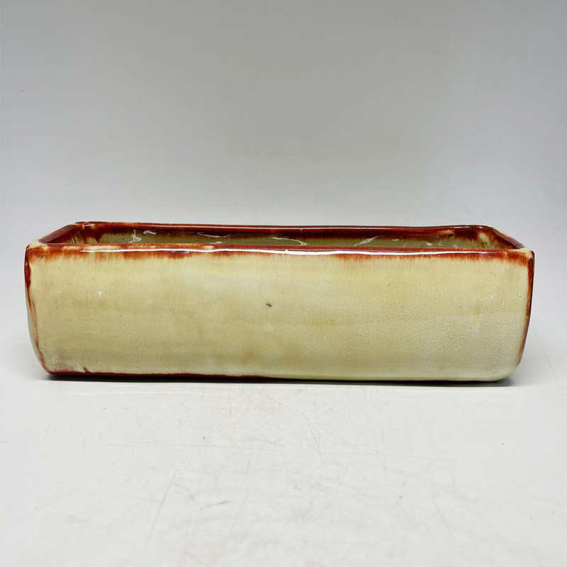 Linnware Pottery Green Trough Vase