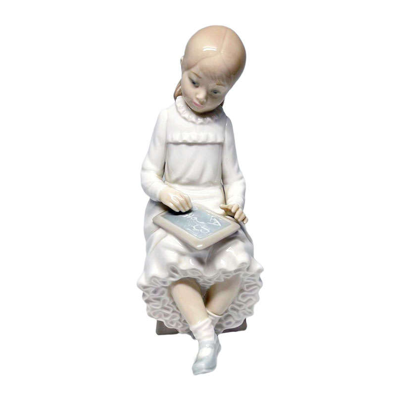 Nao By Lladro Girl Writing On Blackboard