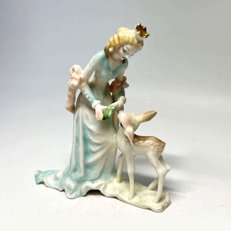 Rare Hutschenreuther Princess With Deer Tutter