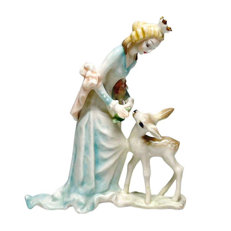 Rare Hutschenreuther Princess With Deer Tutter