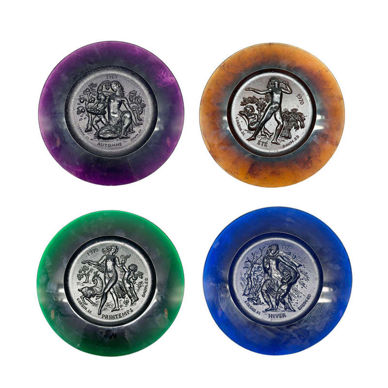 Set of 4 Daum Nancy Season Plates