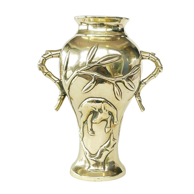 Chinese Brass Deer Vase