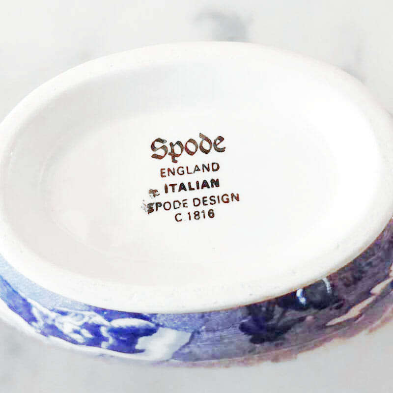 Copeland Spode Blue Italian Large Sauce Boat On Stand