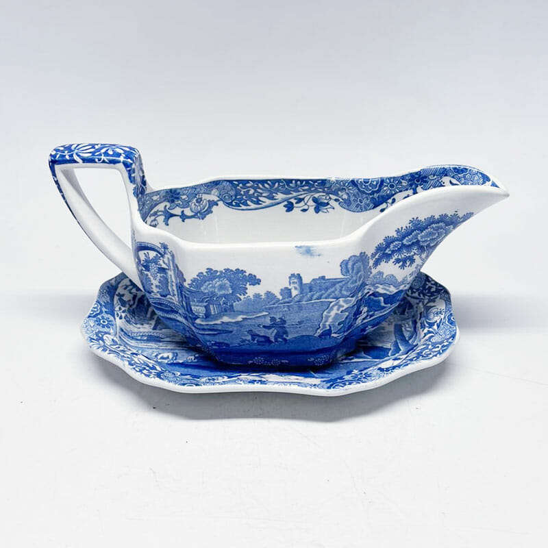 Copeland Spode Blue Italian Sauce Boat and Stand