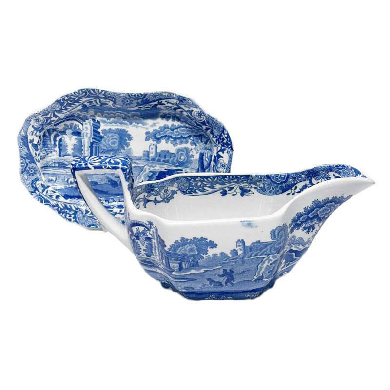 Copeland Spode Blue Italian Sauce Boat and Stand
