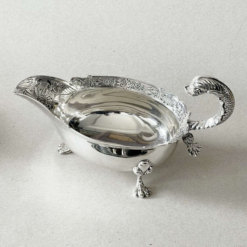 Rare Pair Hallmarked Silver Sauce Boats London 1902 C Pilling