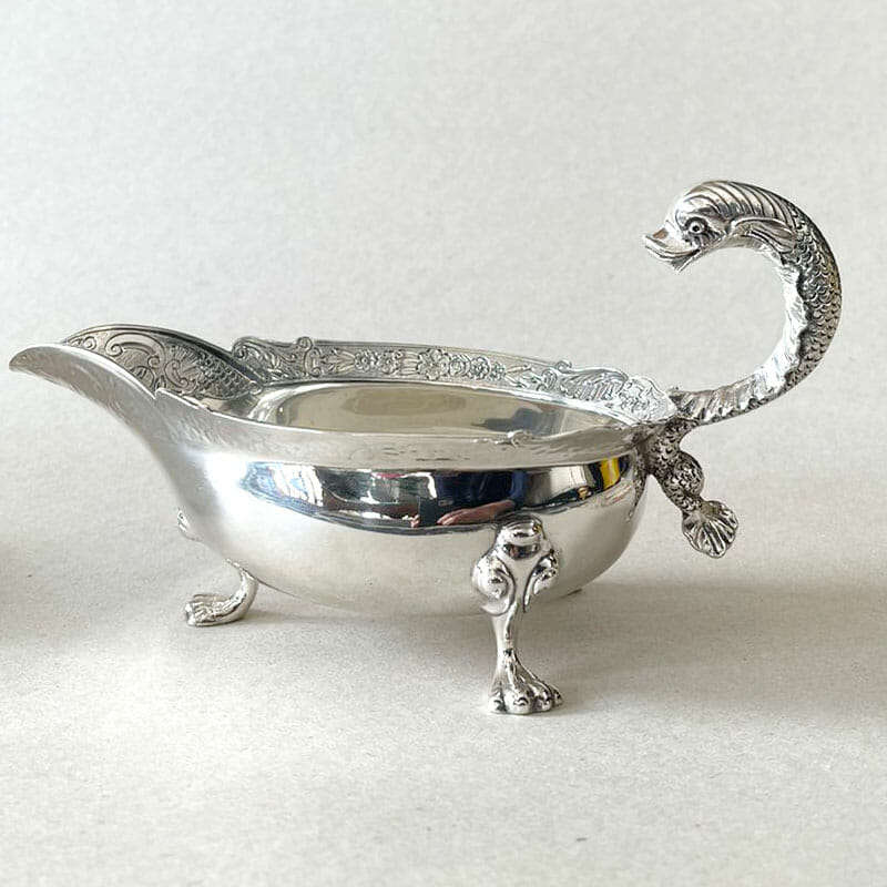 Rare Pair Hallmarked Silver Sauce Boats London 1902 C Pilling