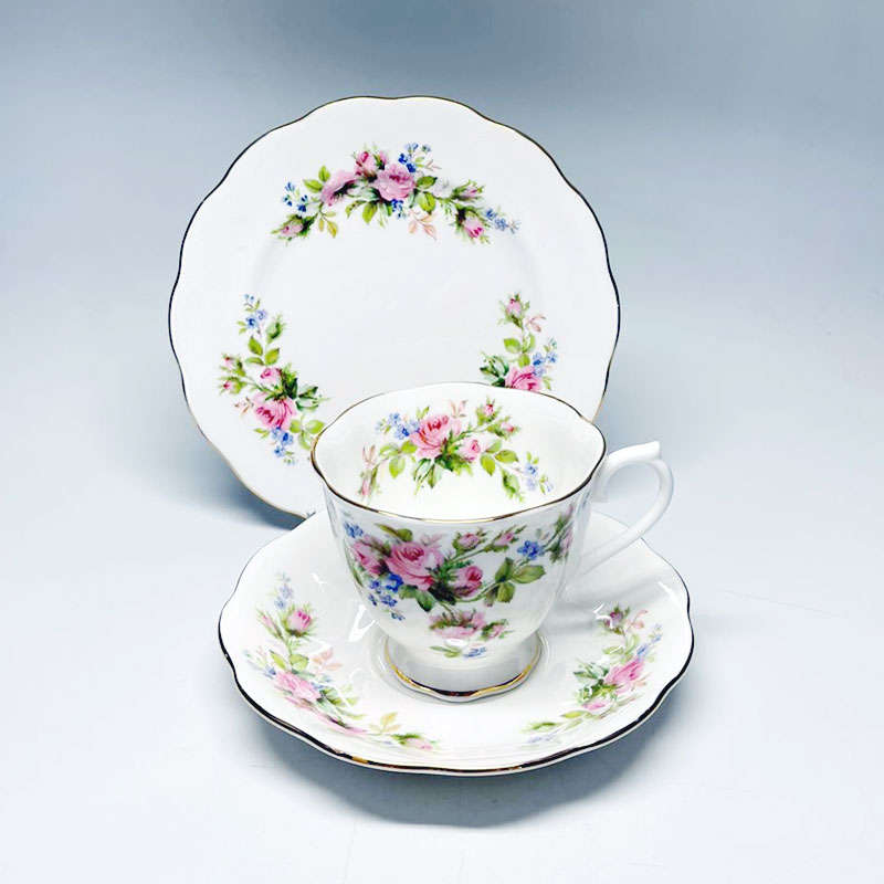 Royal Albert Countess Moss Rose Tea Trio
