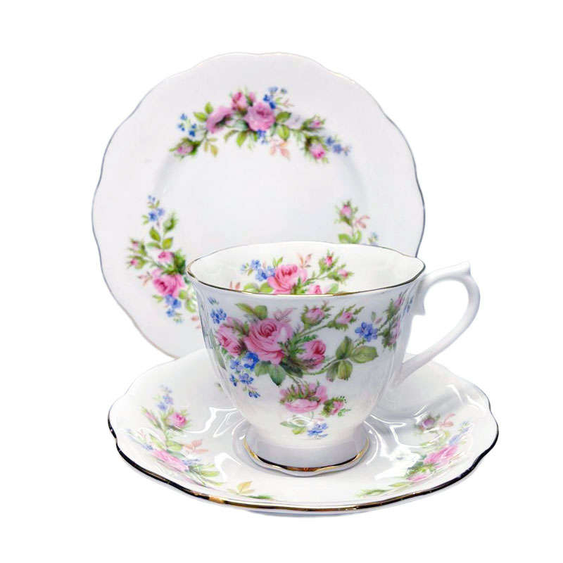 Royal Albert Countess Moss Rose Tea Trio
