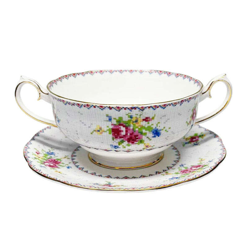 Royal Albert Petit Point Soup Coupe and Saucer