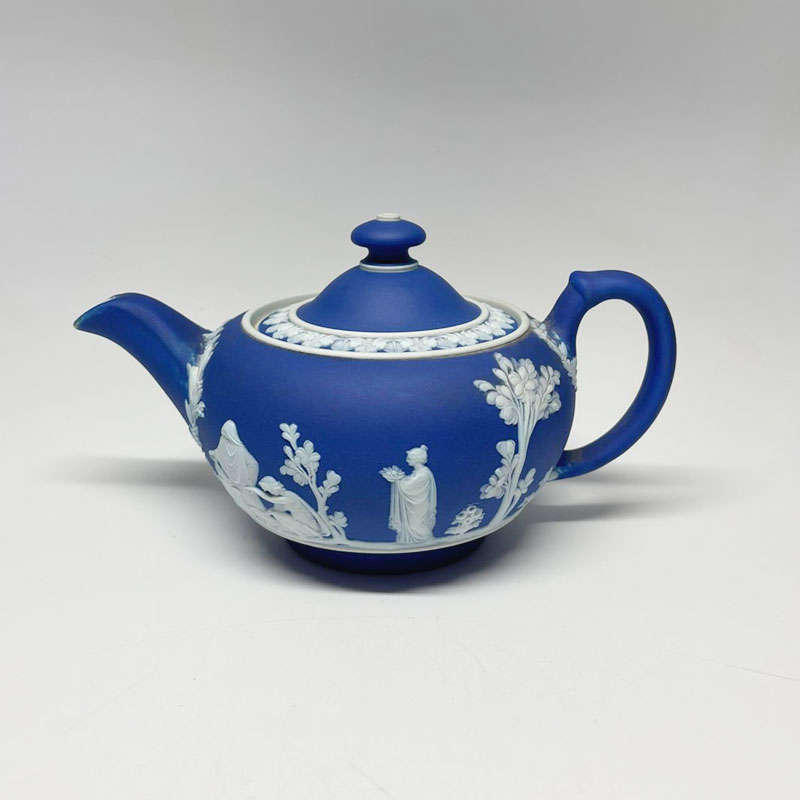 Wedgwood Cobalt Blue Jasper Ware Bachelor Tea Pot