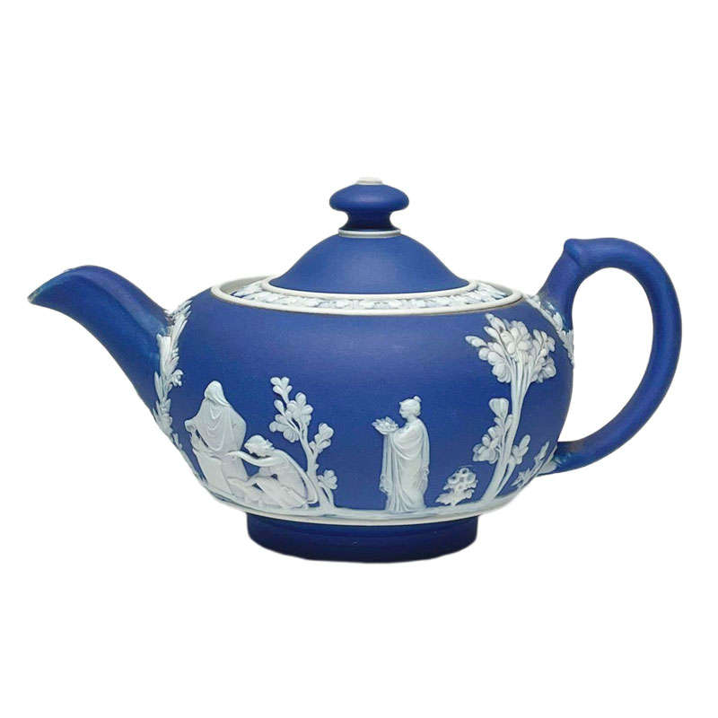 Wedgwood Cobalt Blue Jasper Ware Bachelor Tea Pot