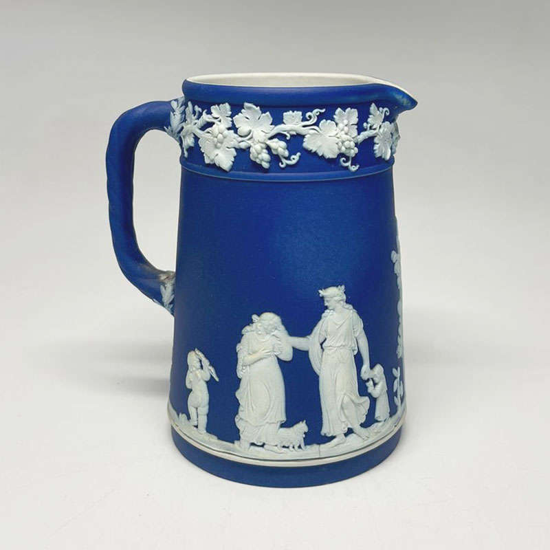 Wedgwood Cobalt Blue Jasper Ware Milk Jug 10cm