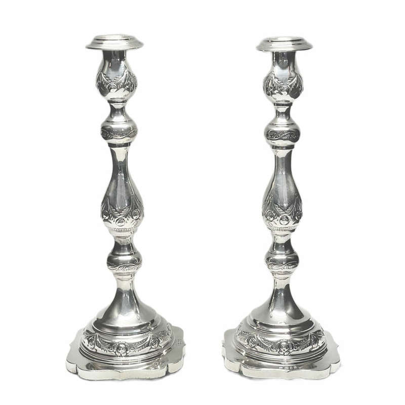 Hallmarked Silver Pair Candlesticks London 1930