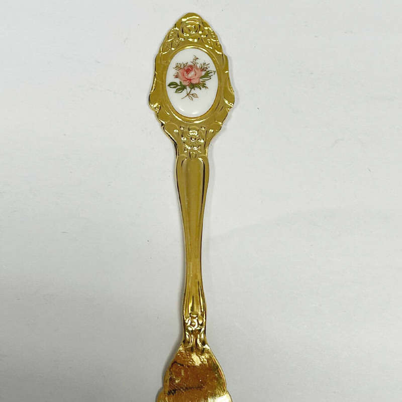 Eetrite 24ct Gold Plated Royal Albert Moss Rose Cake Forks
