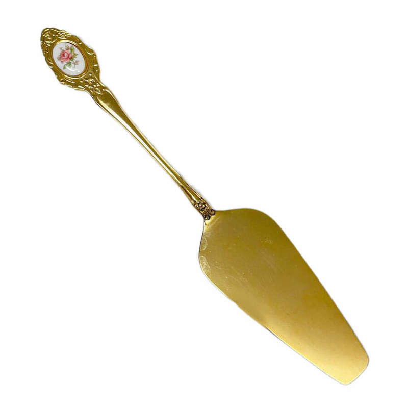 Eetrite 24ct Gold Plated Royal Albert Moss Rose Cake Lifter
