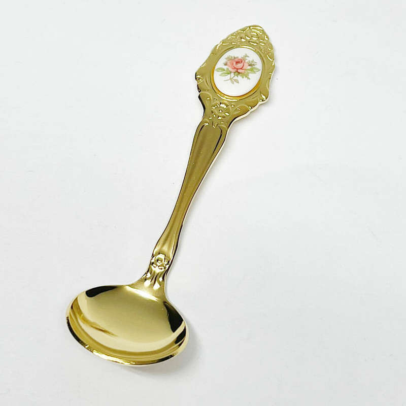 Eetrite 24ct Gold Plated Royal Albert Moss Rose Sugar Spoon