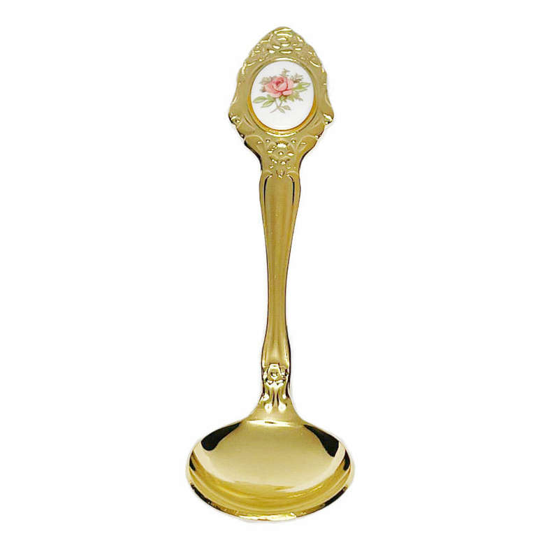 Eetrite 24ct Gold Plated Royal Albert Moss Rose Sugar Spoon