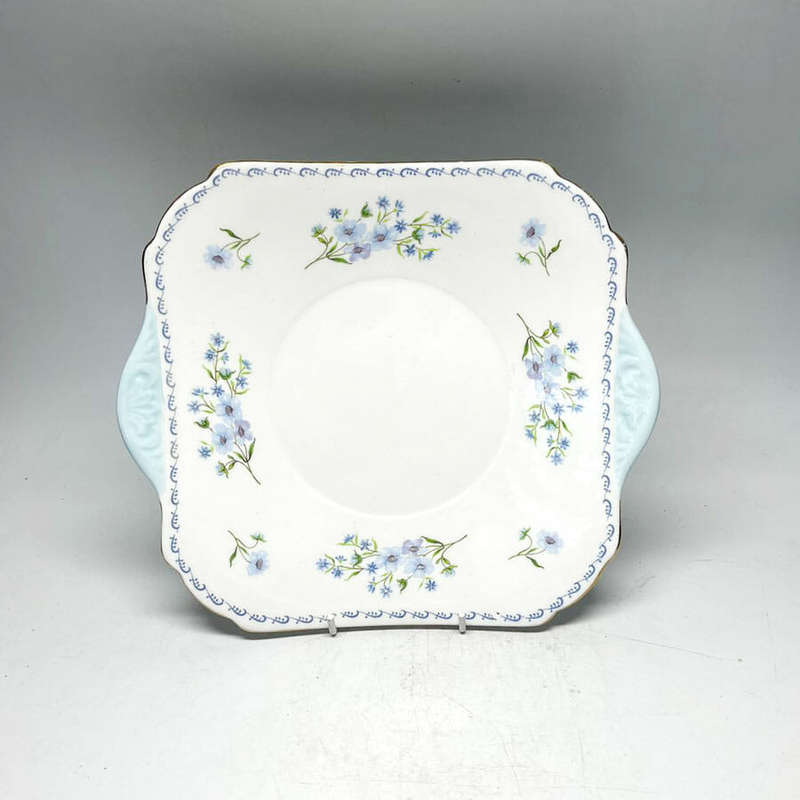 Shelley Blue Rock Deco Large Cake Plate 1354g