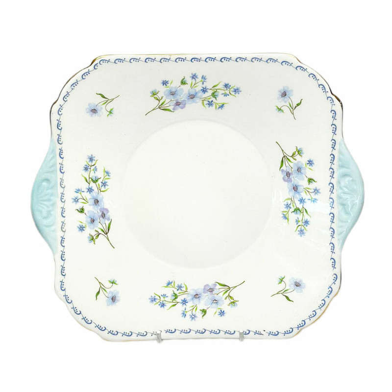 Shelley Blue Rock Deco Large Cake Plate 1354g