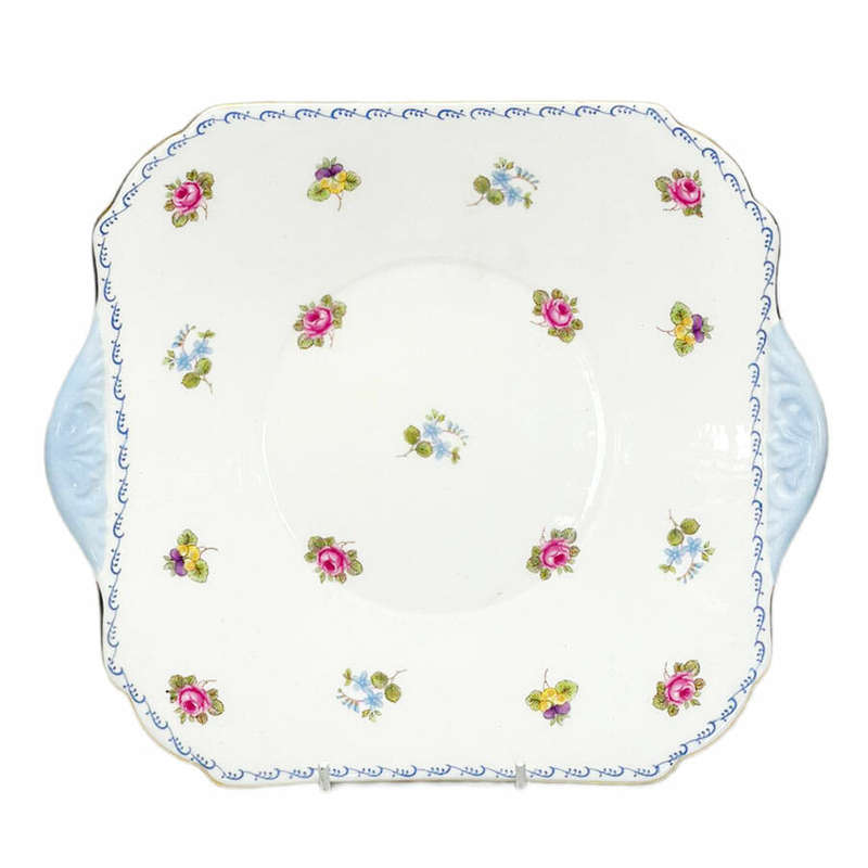 Shelley Rose Pansy Deco Large Cake Plate 13518