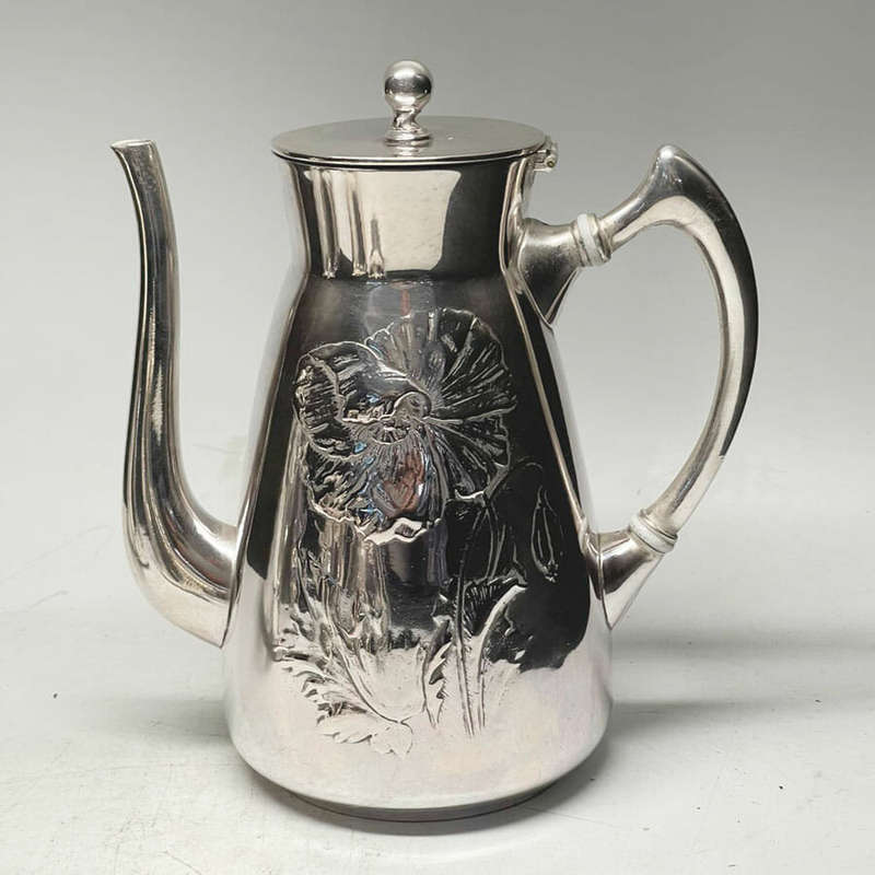 Art Nouveau Polished Pewter Kayserzinn Tea Service