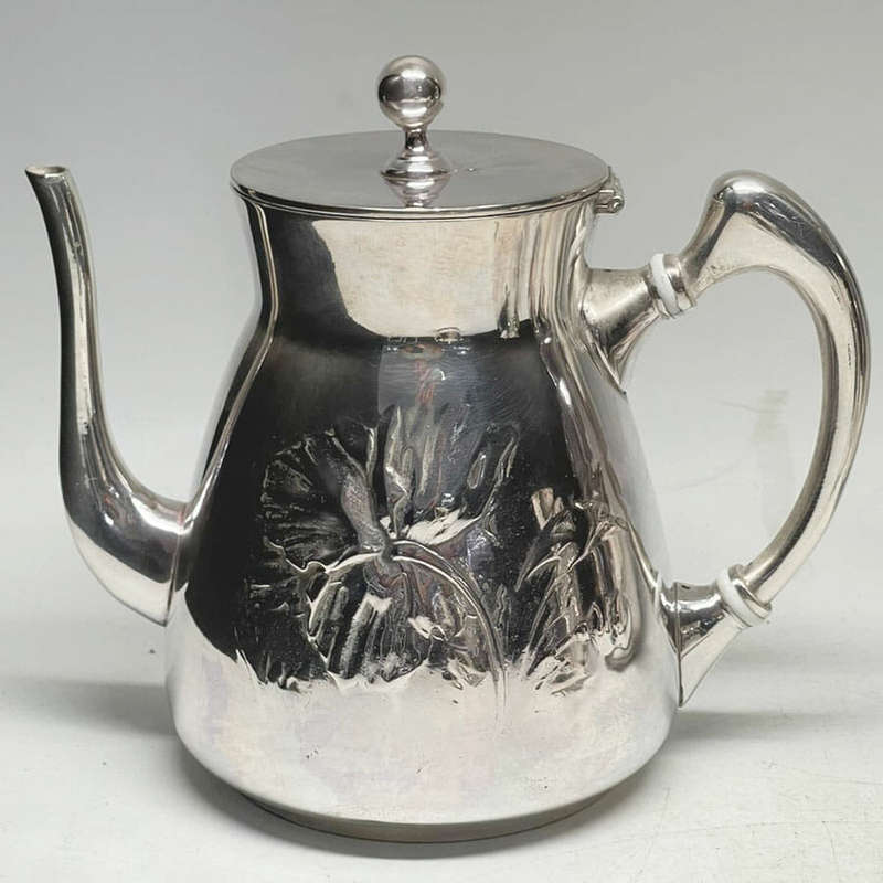 Art Nouveau Polished Pewter Kayserzinn Tea Service