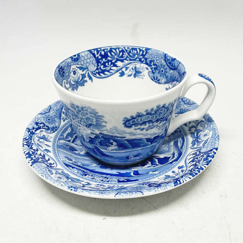 Blue Italian Spode Tea Duo Black Marking