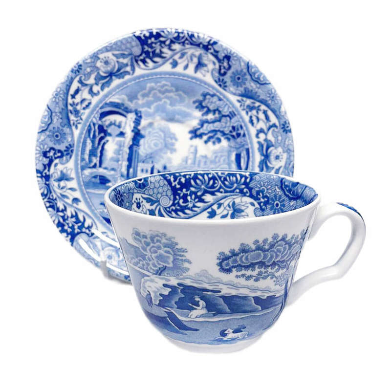 Blue Italian Spode Tea Duo Black Marking