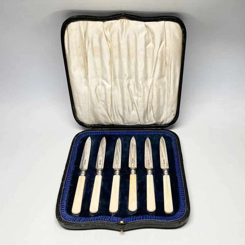 Hallmarked Silver Fruit Knives Sheffield 1919