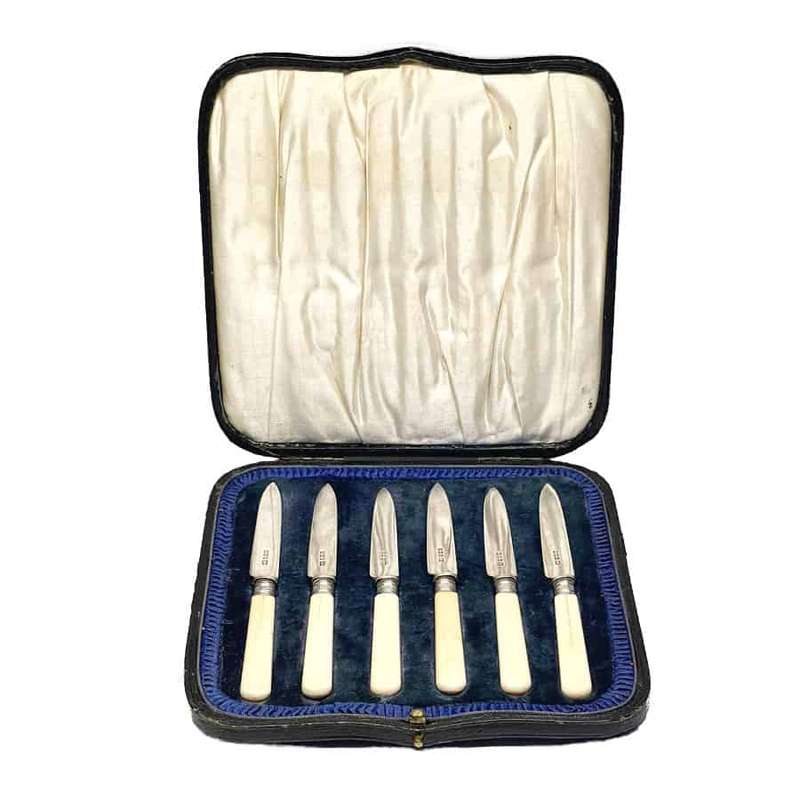 Hallmarked Silver Fruit Knives Sheffield 1919