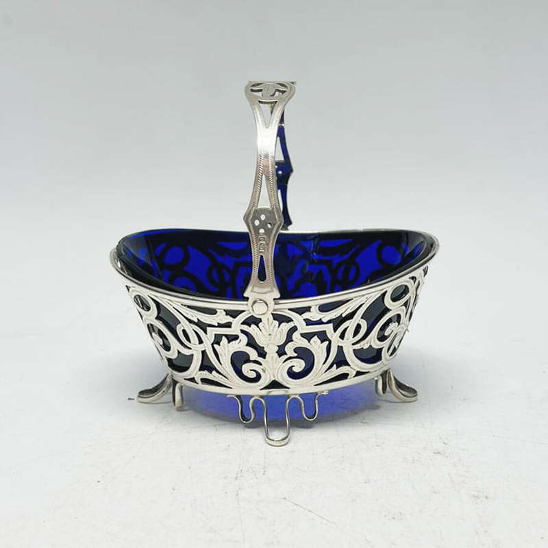 Hallmarked Silver Pierced Basket 1903