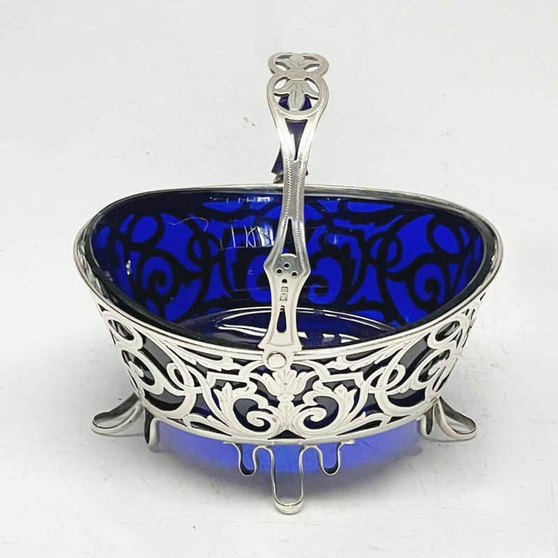 Hallmarked Silver Pierced Basket 1903