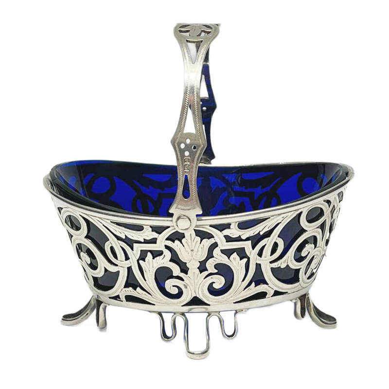 Hallmarked Silver Pierced Basket 1903