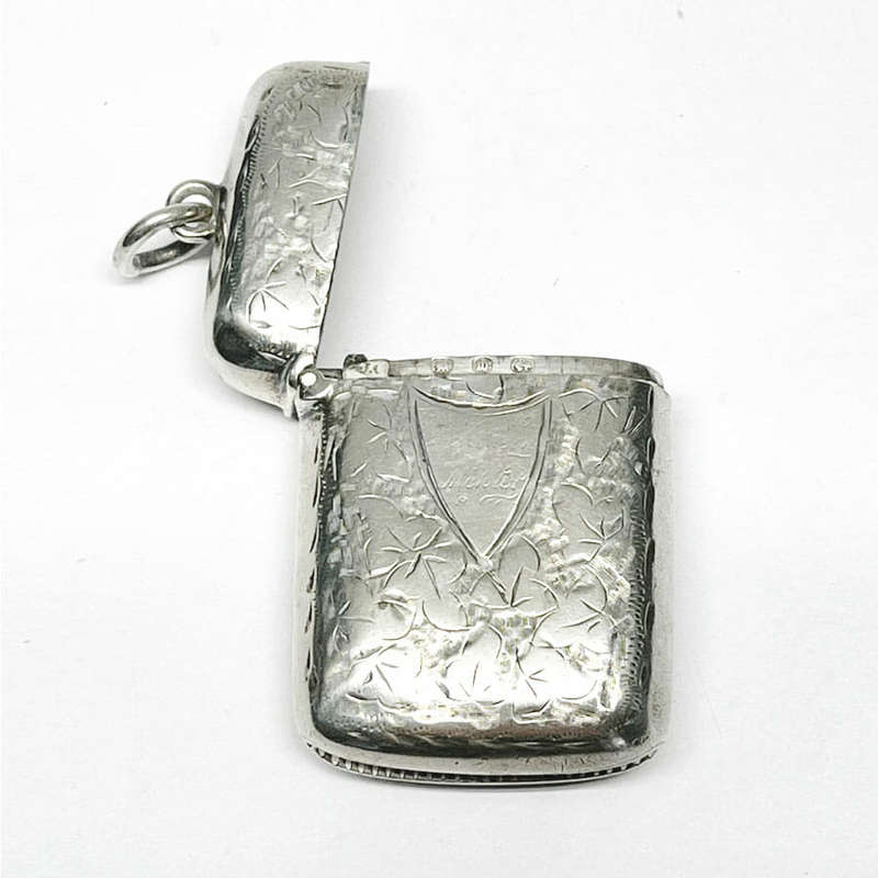 Hallmarked Silver Vesta Case Birmingham 1896