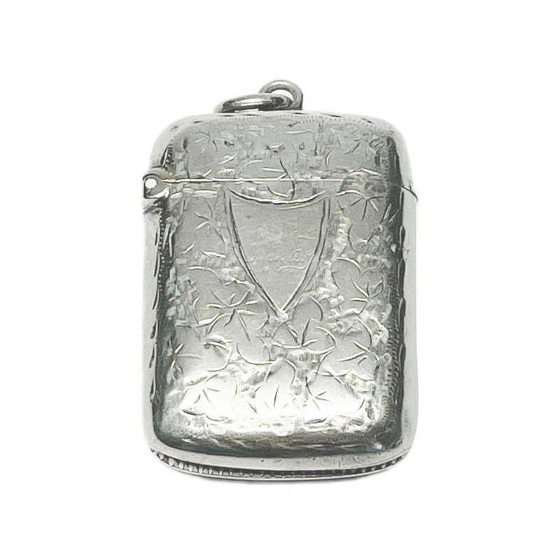 Hallmarked Silver Vesta Case Birmingham 1896