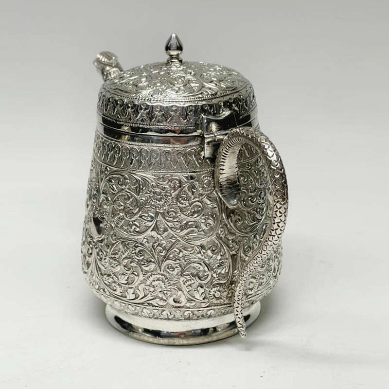 Indian Coin Silver Ornate Bachelor Tea Service