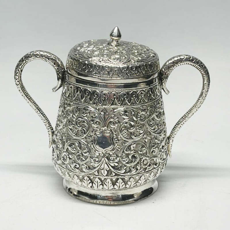 Indian Coin Silver Ornate Bachelor Tea Service