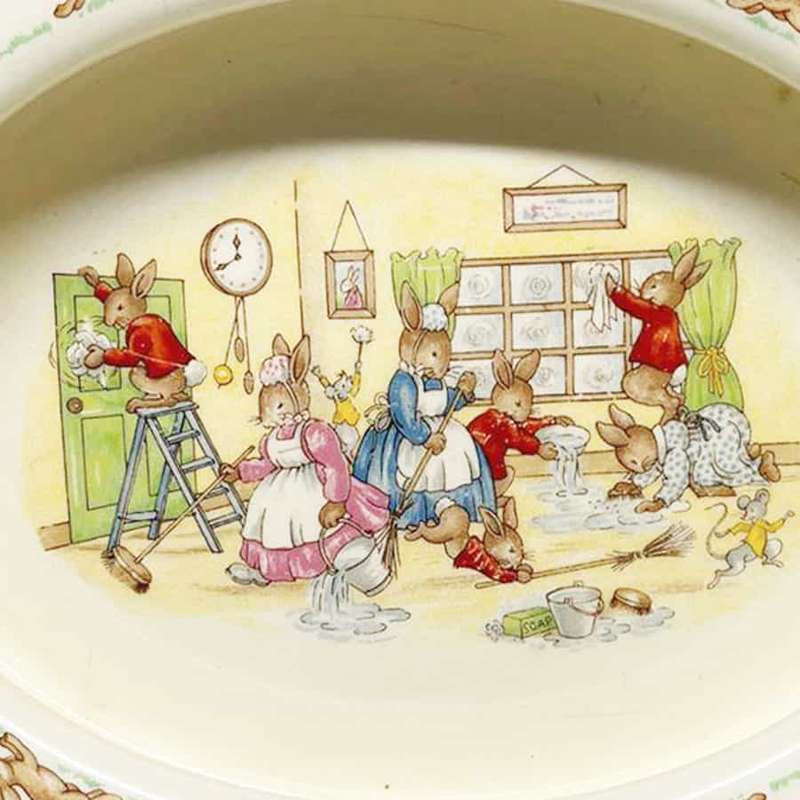 Royal Doulton Bunnykins Spring Cleaning Porridge Bowl