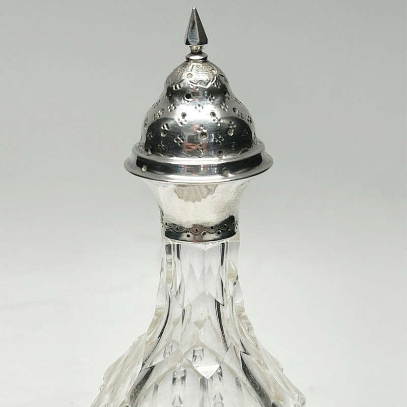 Silver Topped Cut Glass Pepperette