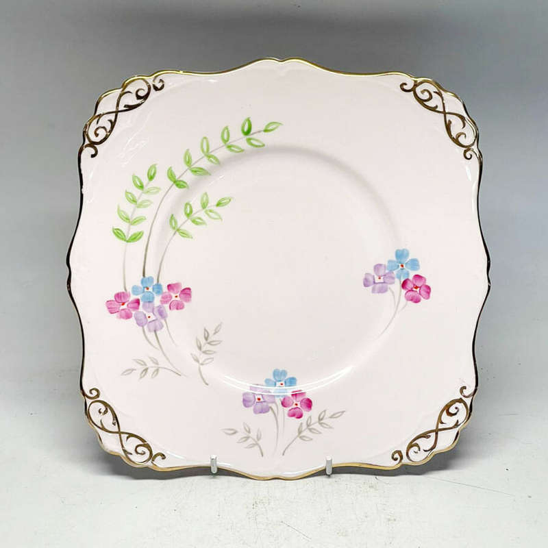 Tuscan Spring Flower Tea Large Cake Plate