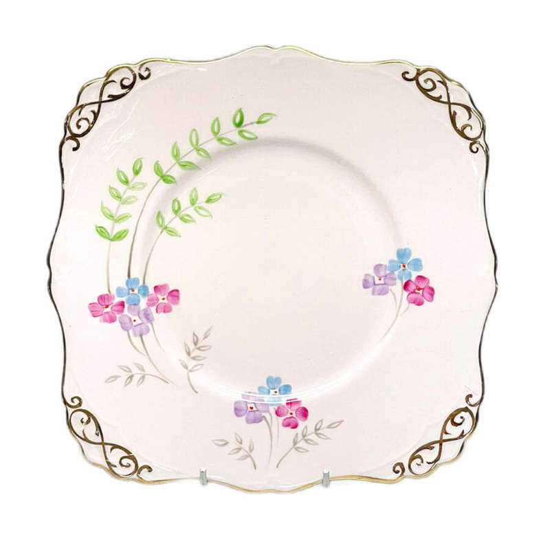 Tuscan Spring Flower Tea Large Cake Plate