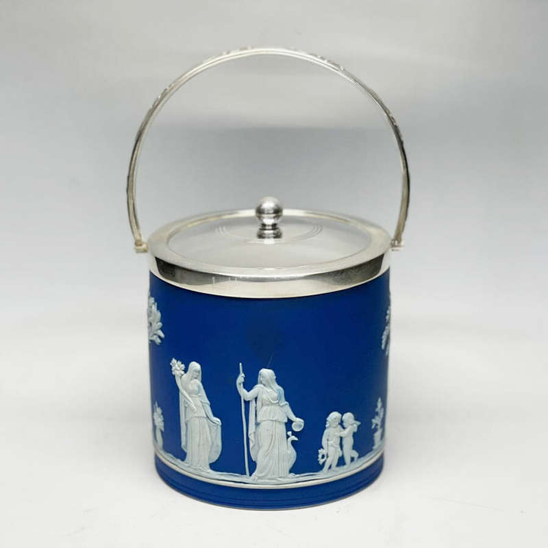 Wedgwood Jasperware Biscuit Barrel C1860