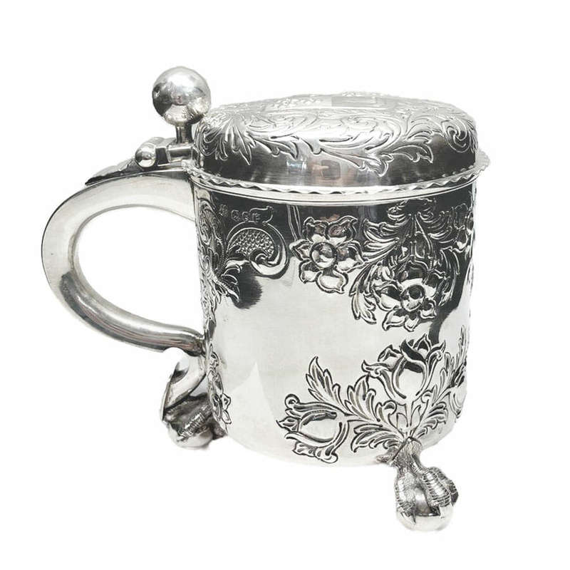 Victorian Covered Silver Tankard John Chapple and John Mantle London 1890