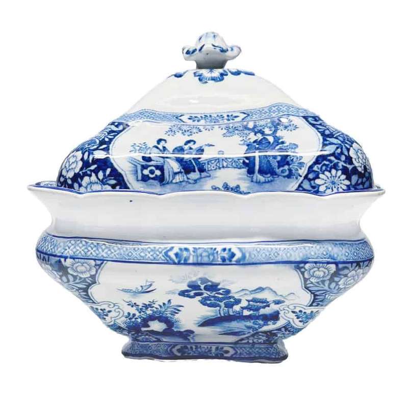 Booths Ming Blue and White Vegetable Bowl