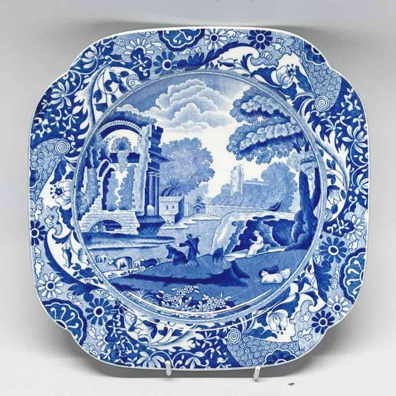 Copeland Spode Blue Italian Square Tea Cake Plate