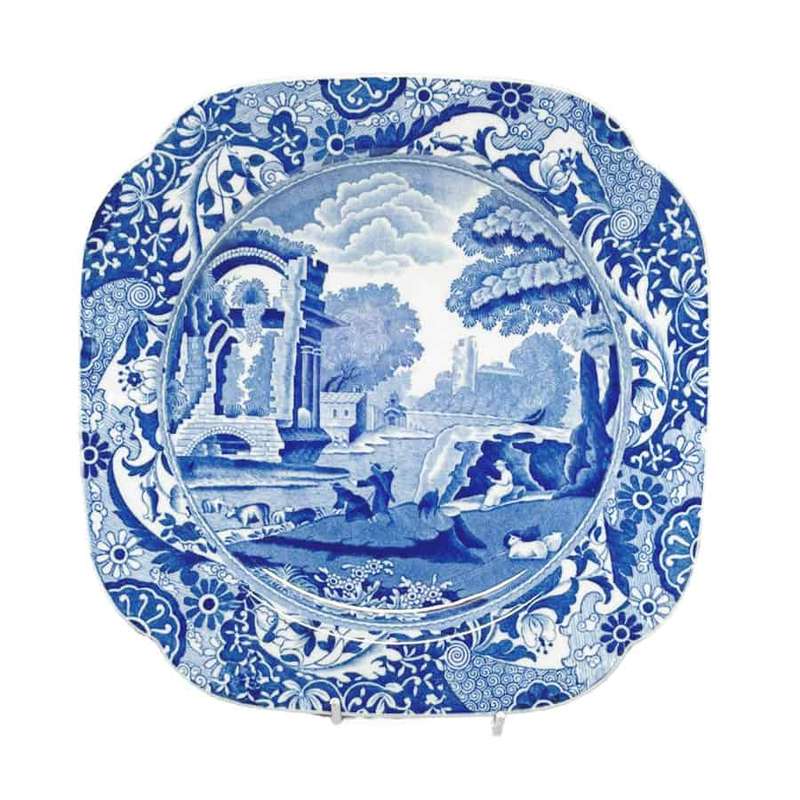 Copeland Spode Blue Italian Square Tea Cake Plate